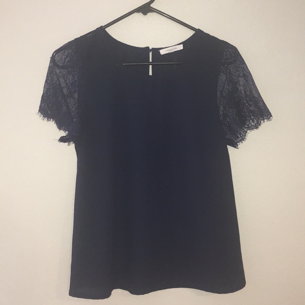 Blouse with Lace Sleeves